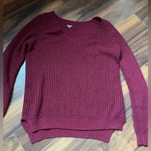 Charlotte Russe Deep Red Scoop Neck Sweater